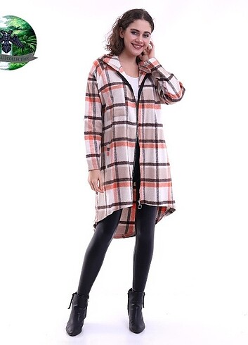 Yün cotton kumaş Fermuarlı kapisonlu tunik