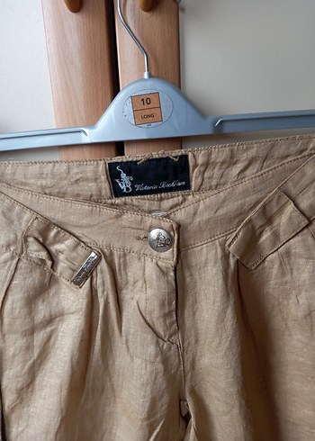 Bej Kemerli Keten Kadın Bermuda Şort - Görsel 4