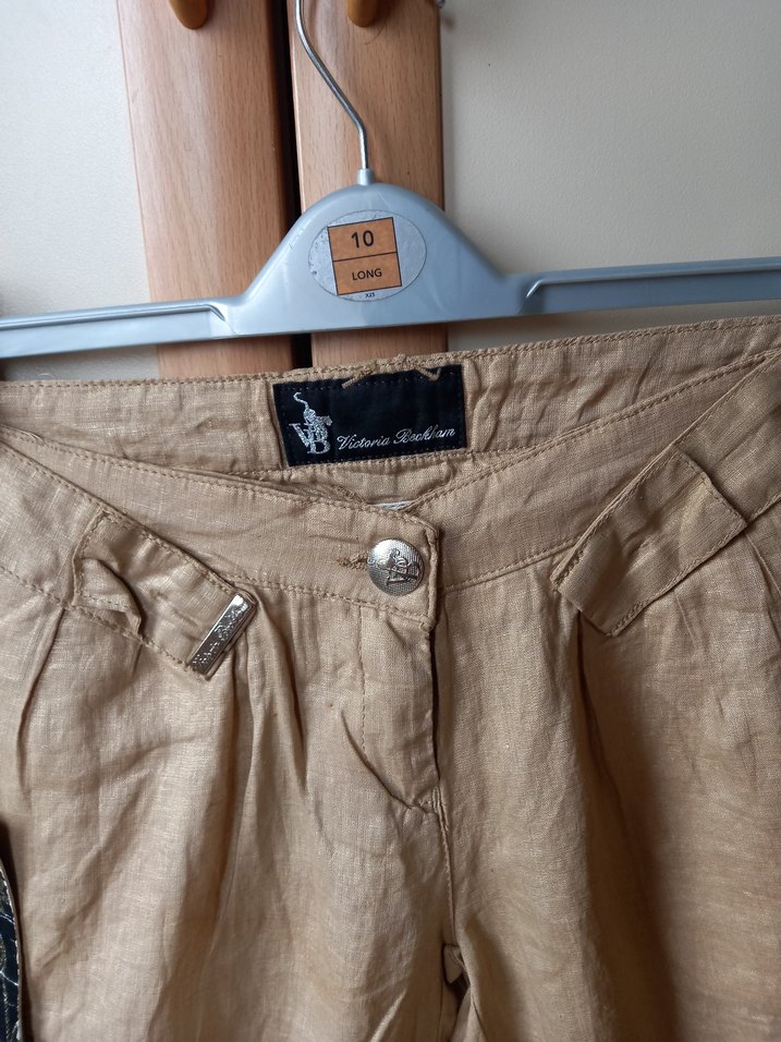 Bej Kemerli Keten Kadın Bermuda Şort - Görsel 4