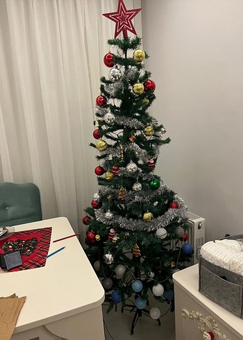 Çok Renkli Yılbaşı Ağacı ve Süsü - Görsel 3