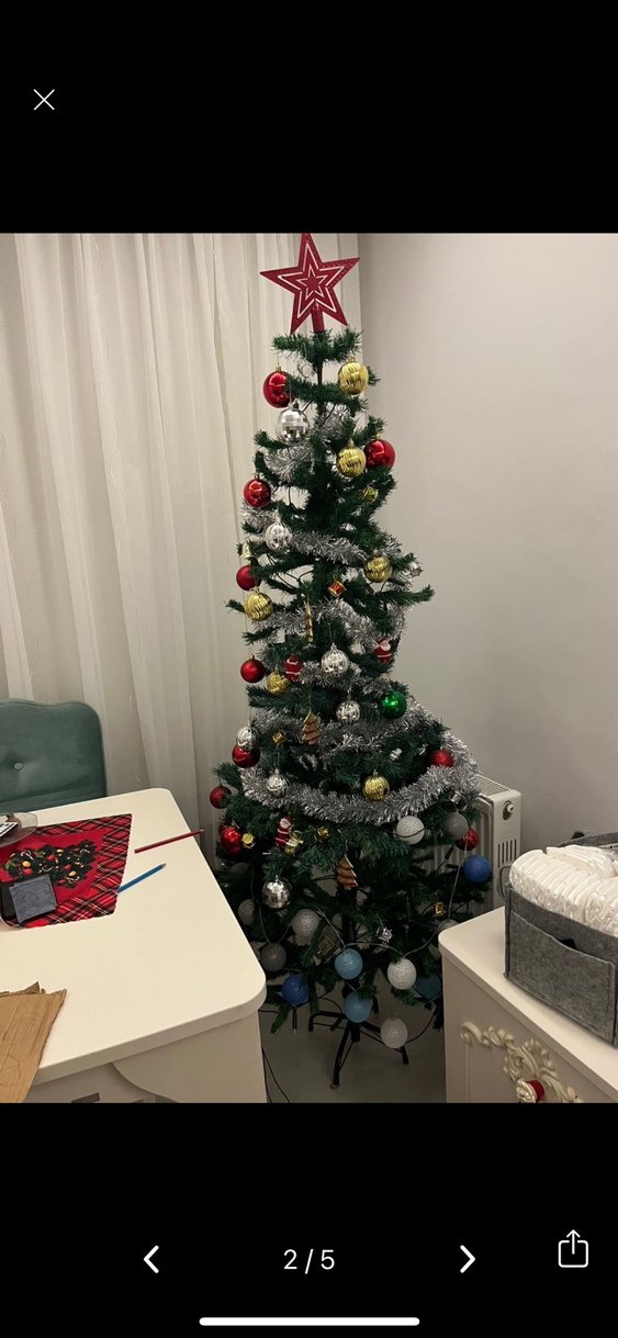 Çok Renkli Yılbaşı Ağacı ve Süsü - Görsel 3