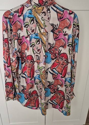 Renkli Baskılı Bohem Kadın Gömlek - Görsel 3