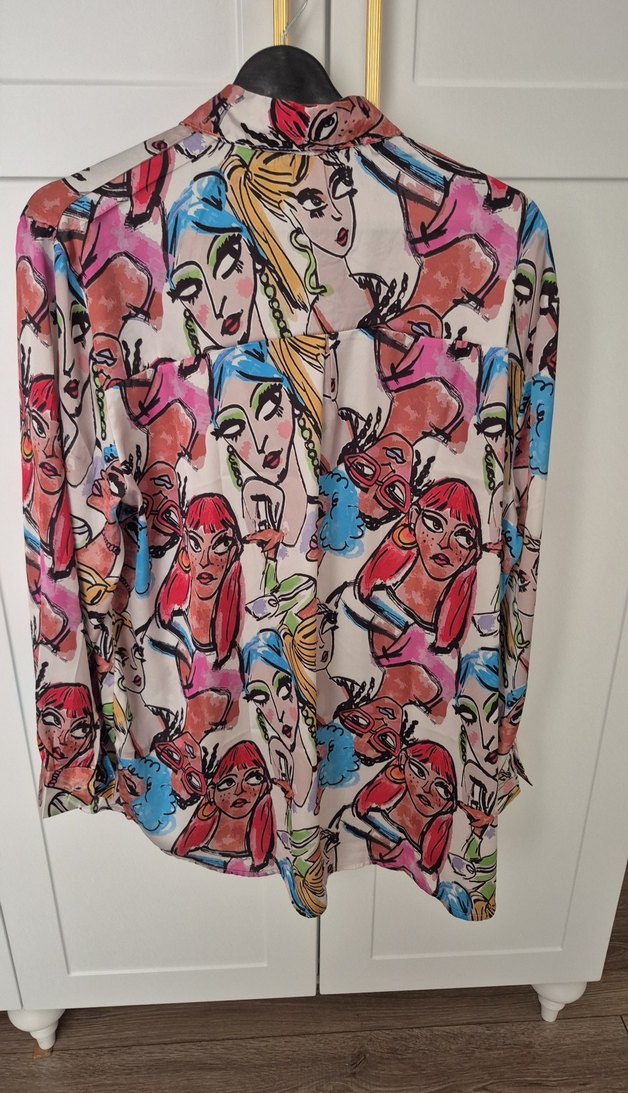 Renkli Baskılı Bohem Kadın Gömlek - Görsel 3