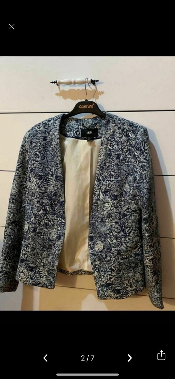 Desenli Düğmeli Kadın Blazer - Görsel 2