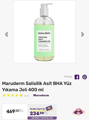 Diğer MARUDERM SALİSİLİK ASİT BHA YÜZ YIKAMA JELİ