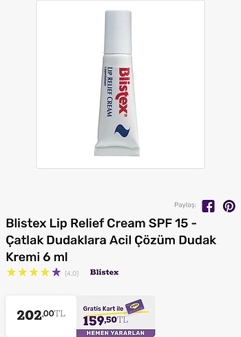 Diğer Blistex Lip Relief Cream SPF 15 - Çatlak Dudaklara Acil Çözüm Du