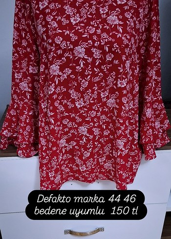 Defakto Kırmızı Desenli Bohem Bluz