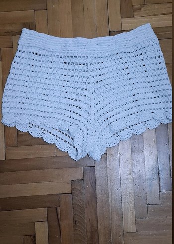 s Beden beyaz Renk Beyaz Örgü Mini Şort