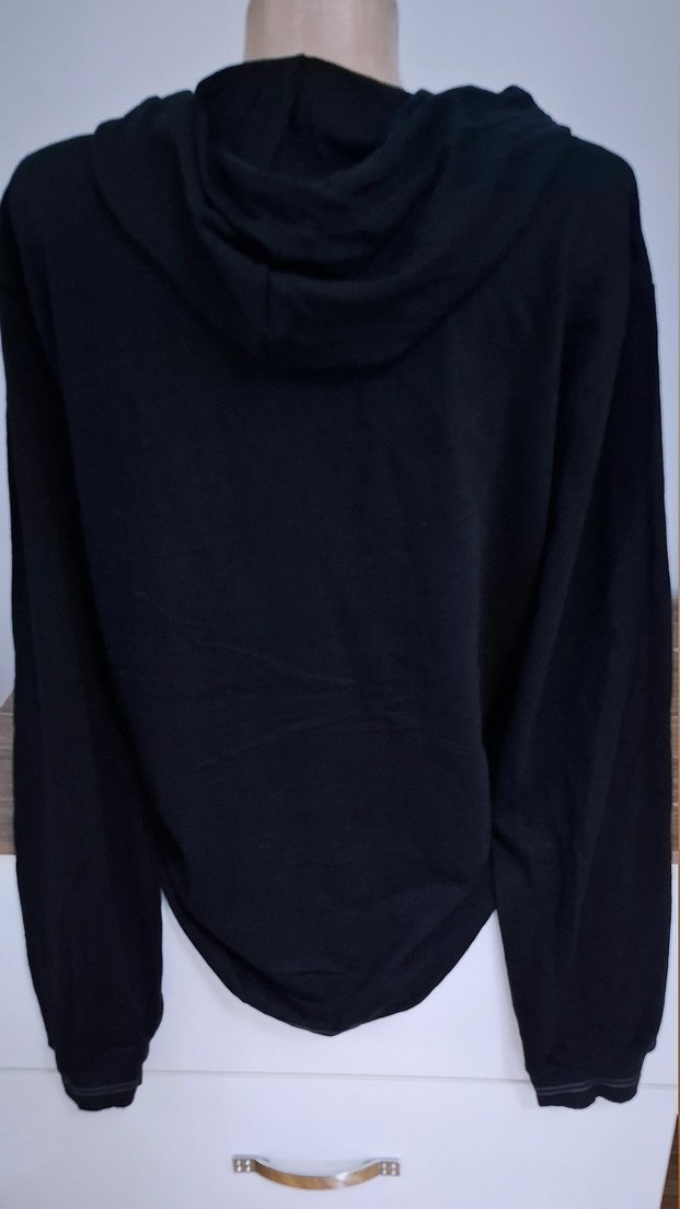 Zara Siyah Kapüşonlu Fermuarlı Hırka - Görsel 2