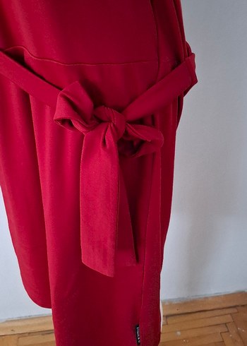 Kırmızı Midi Kadın Triko Elbise - Görsel 3