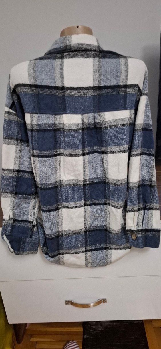 Gri Oduncu Tarzı Kadın Gömlek - Görsel 2