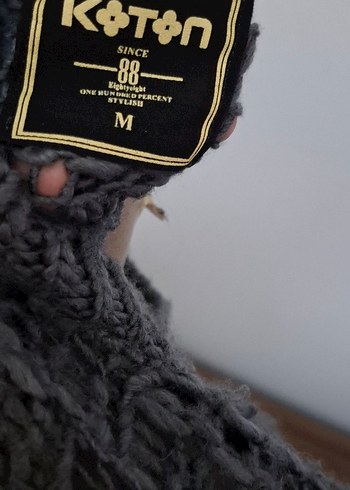 Gri Örgü Kadın Kazak Uzun Kollu - Görsel 3