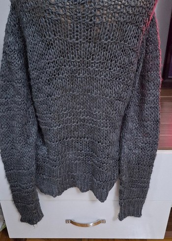 Gri Örgü Kadın Kazak Uzun Kollu - Görsel 2