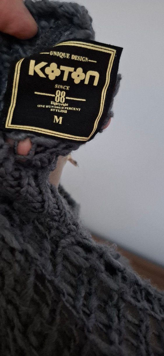 Gri Örgü Kadın Kazak Uzun Kollu - Görsel 3