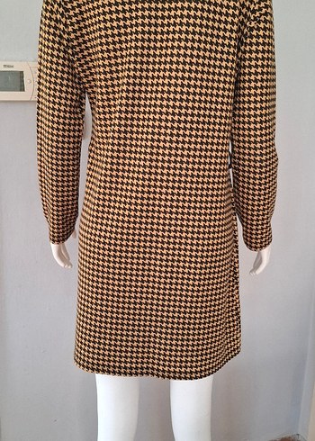 Kahverengi Kareli Düğmeli Kadın Tunik - Görsel 2