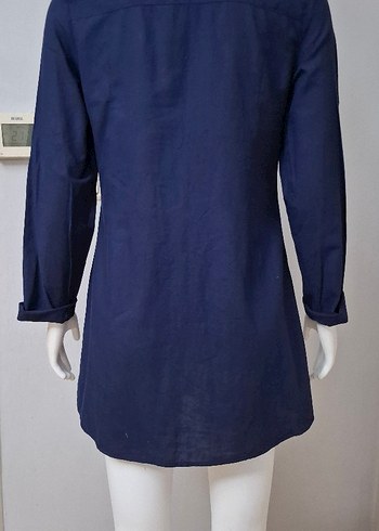 Nakış Detaylı Lacivert Kadın Gömlek - Görsel 2