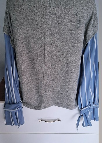 Mudo Gri Triko Detaylı Kadın Gömlek - Görsel 2