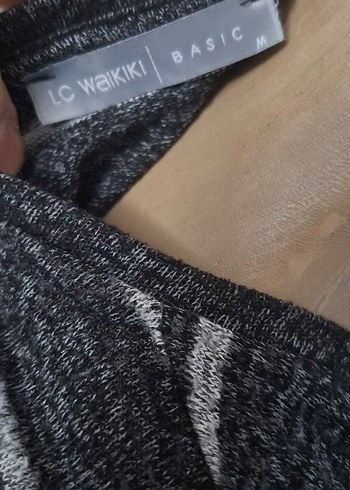 LC Waikiki Gri Çizgili Triko Kazak - Görsel 2