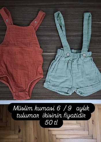 Pamuklu Müslin Bebek Tulumları 6-9 Ay
