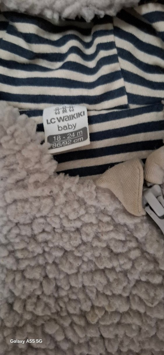 Gri Erkek Bebek Örgü Polar Tulum - Görsel 2