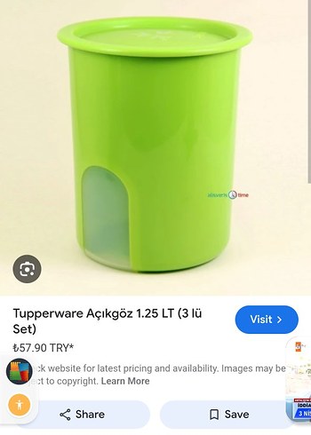  Beden tupperware açıkgöz yeşil