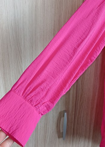 Defacto Pembe Düğmeli Keten Gömlek