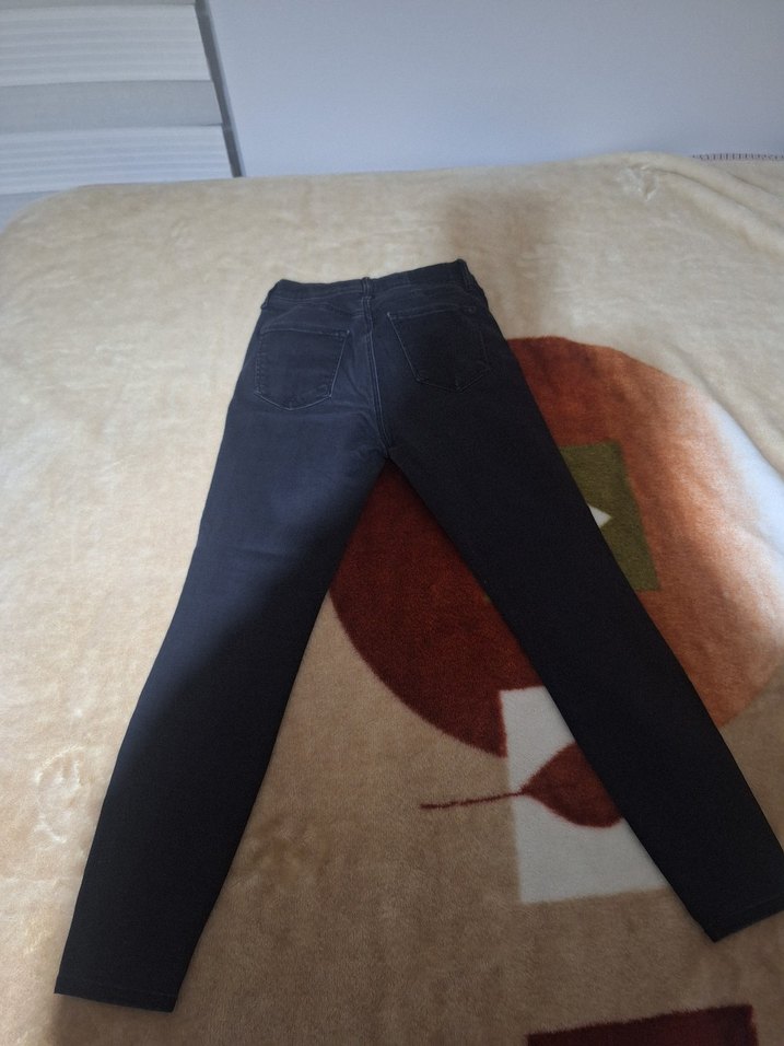 Düz Kahverengi Kadın Denim Pantolon - Görsel 3