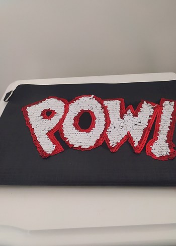 Diğer POW Yazılı Siyah zarf çanta
