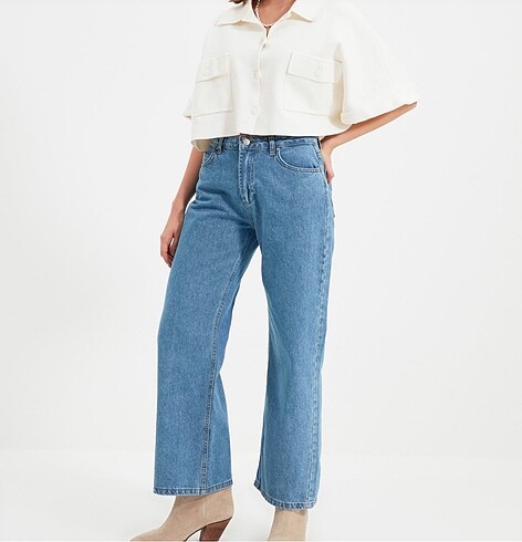wide leg jeans yüksek bel