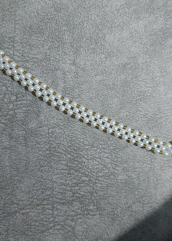 Beyaz Boncuklu Minimalist Bileklik - Görsel 2