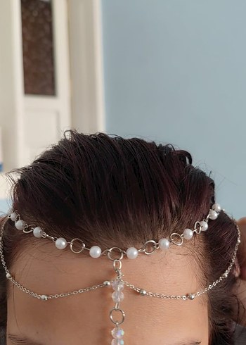 Uzun Zincirli Beyaz İnci Detaylı Kadın Kolye - Görsel 2