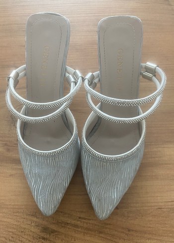 Diğer Gümüş Tokalı Stiletto Kadın Abiye Ayakkabı