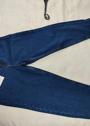 Parlak Mavi Kadın Denim mom Jean