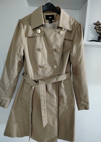 H&M Bej Midi Kadın Trençkot