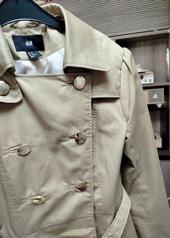40 Beden camel Renk H&M Bej Midi Kadın Trençkot