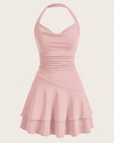 pembe shein elbise