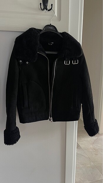 h&m kürklü nubuk biker ceket