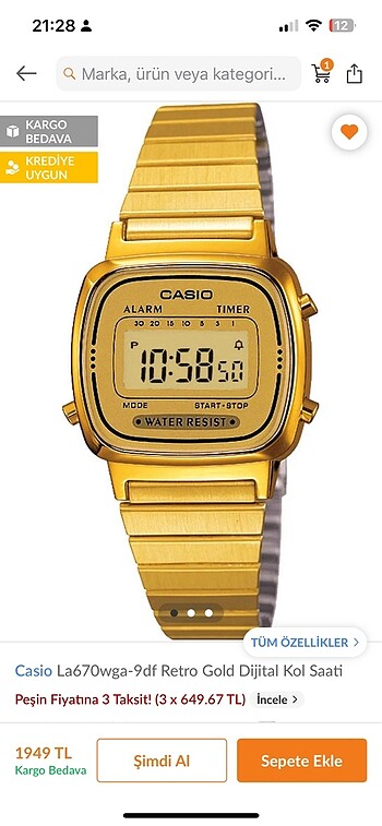 Orijinal Casio Kadın Kol Saati