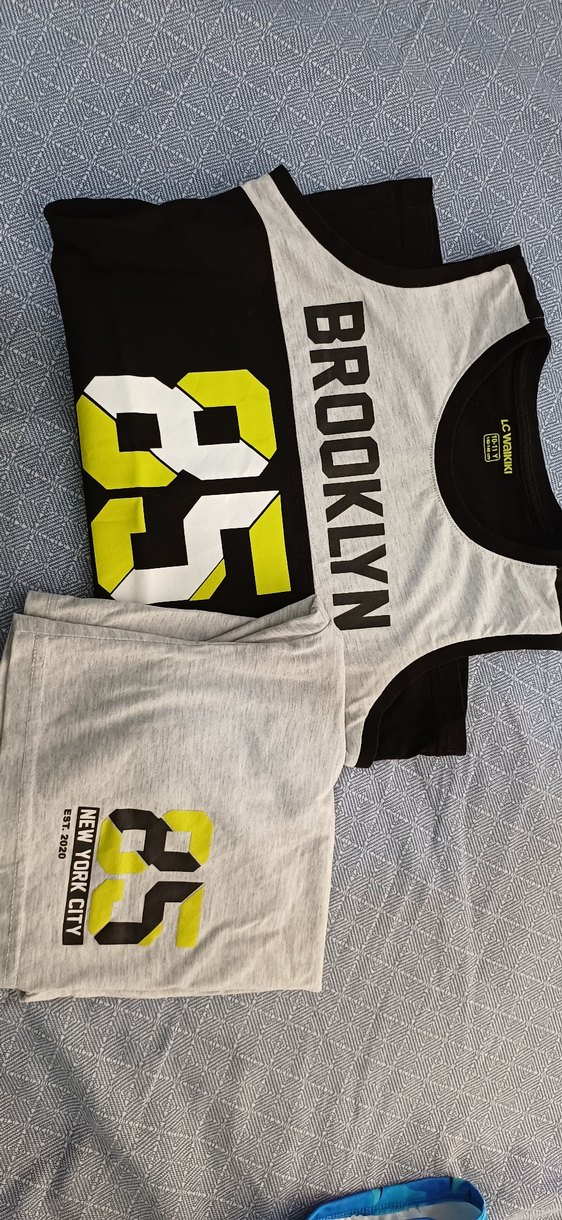 Gri Baskılı Erkek Çocuk sort Takımı - Görsel 2