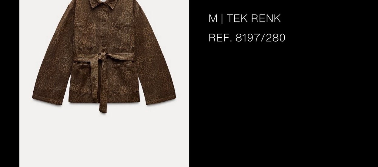 Zara Kemerli Leopar Desenli Ceket - Görsel 3