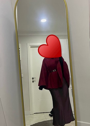 Zara Şarap Rengi Saten Etek Midi - Görsel 2