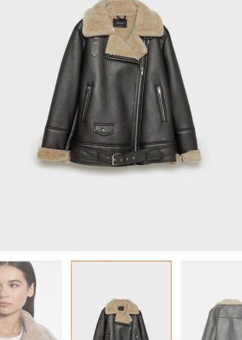 Kürklü Biker Deri Kadın Ceket - Görsel 3