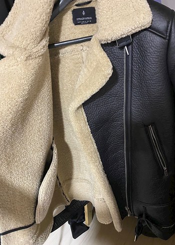 Kürklü Biker Deri Kadın Ceket - Görsel 5