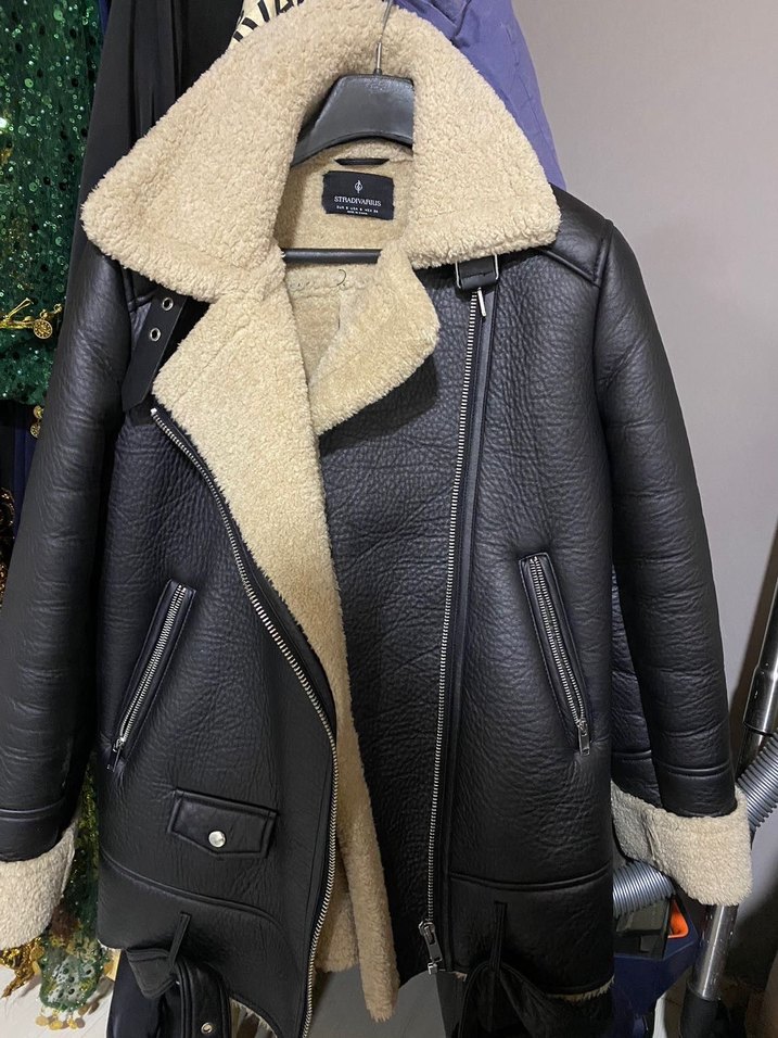 Kürklü Biker Deri Kadın Ceket - Görsel 4