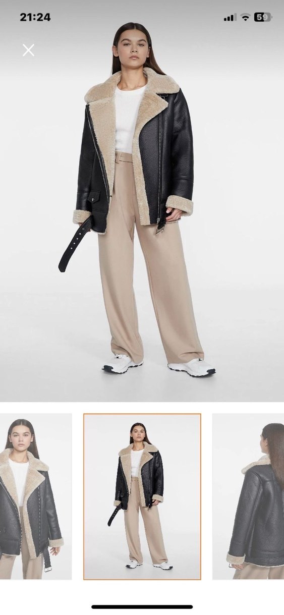 Kürklü Biker Deri Kadın Ceket - Görsel 2