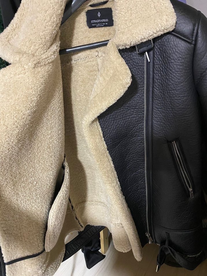 Kürklü Biker Deri Kadın Ceket - Görsel 5