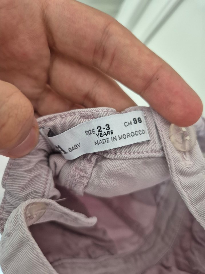 Kız Çocuk Pembe Keten Fırfırlı Askılı Tulum - Görsel 3