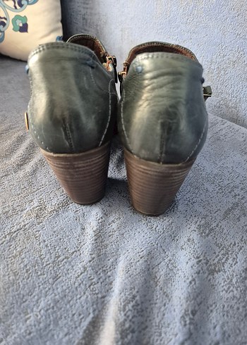 Mammamia Gri Deri Kadın Topuklu Bot - Görsel 3