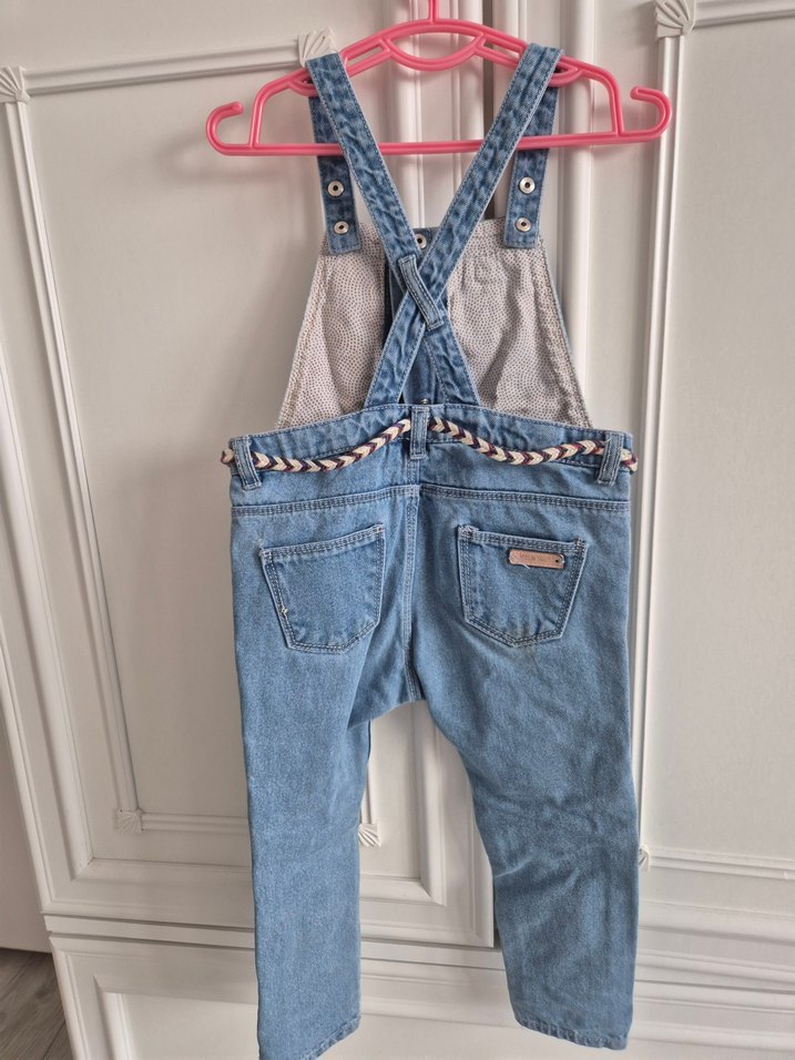 Zara Kız Çocuk Mavi Denim Tulum - Görsel 2