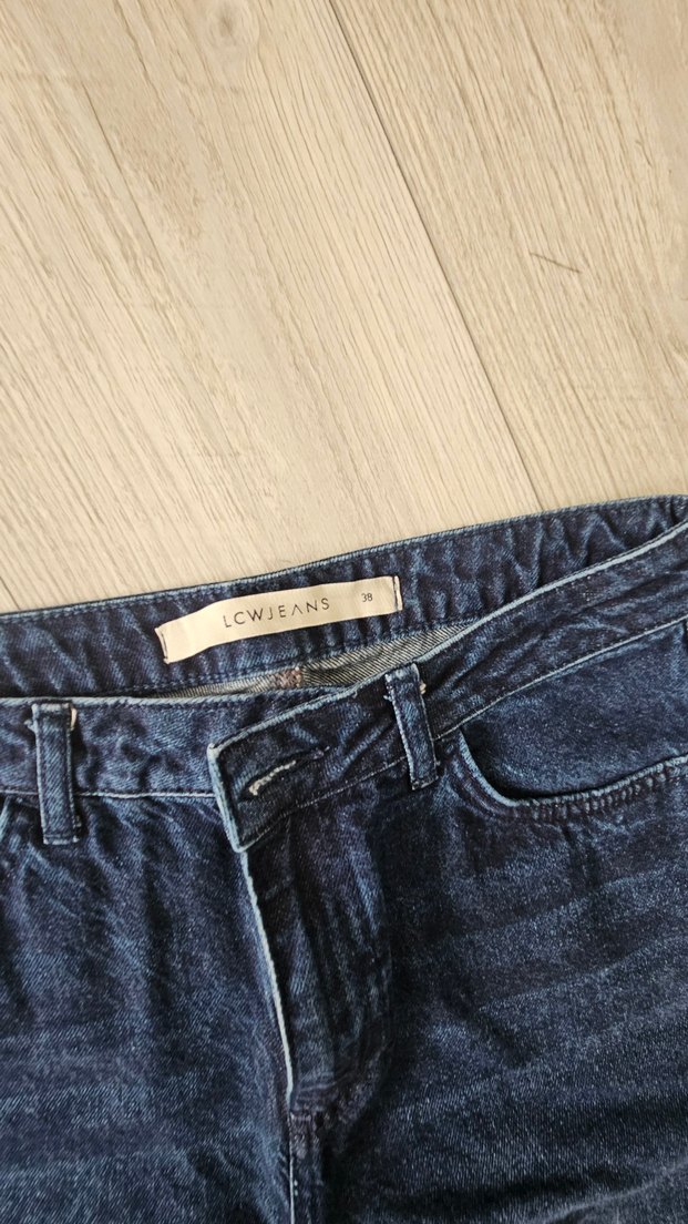 Kadın Lacivert Bol Kesim Midi Kot Pantolon - Görsel 2